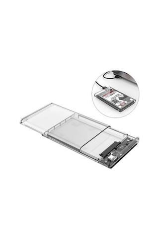 Transparan 2.5 İnç Sata Usb 3.0 Harddisk Kutusu Notebook Ssd İçin