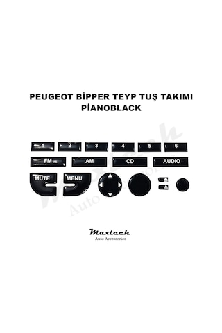 Peugeot Bipper Teyp Tuş Takımı Pianoblack