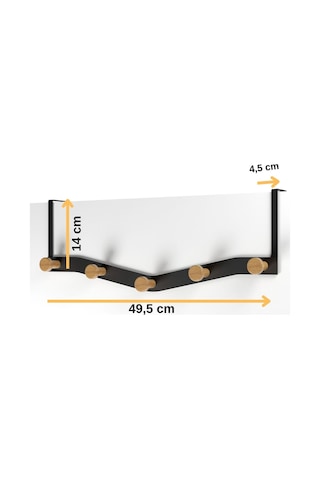 Teknotel Kapı Arkası Askı Organizer Çanta Kıyafet Askısı Metal Siyah Mg079 Siyah