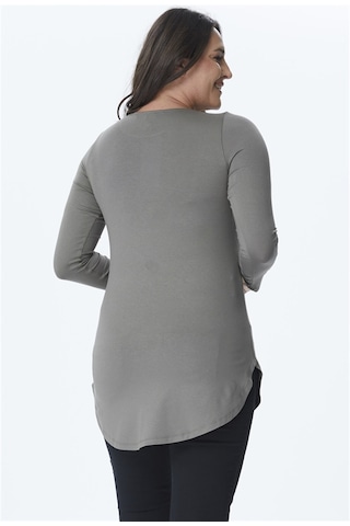 Uzun Kollu Örme Tunik-haki Haki