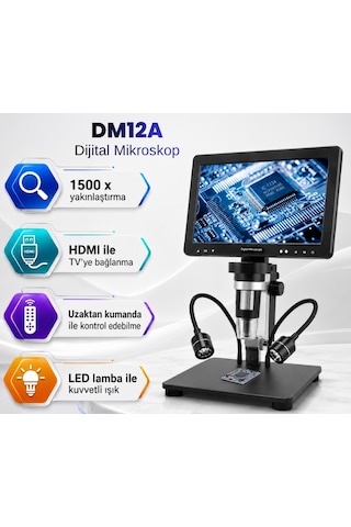 Dm12a Hdmı Bağlantılı Büyük Ekranlı Dijital Mikroskop 1500x