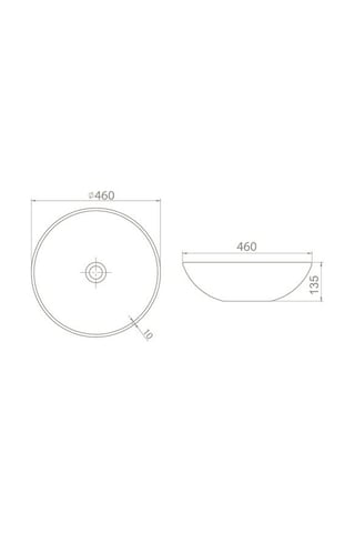 Turkuaz Seramik Zero Daire Çanak Lavabo 46CM Hariç