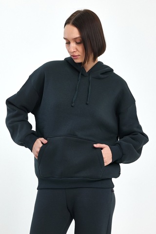Odda Kadın Kapüşonlu Şardonlu Sweatshirt Antrasit