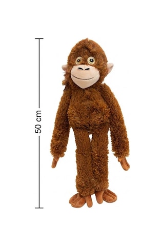 Peluş Punch Maymun 50 Cm Sevimli Konforlu: Peluş Uyku Yastığı Sarılma Arkadaşı Dekoratif Oyuncak Kahverengi