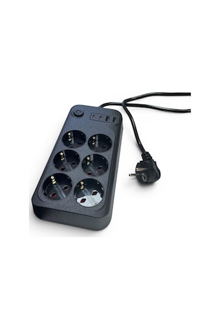 Forline 6 Soketli 2 Type-c + 2 Usb Girişli 2metre Kablolu Akım Korumalı Grup Priz 2 M
