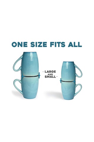 Geeroyoo Ayarlanabilir Bardak Organizatörü - 6'lı Paket, Mutfak Dolabı İçin Katlanabilir Tasarım, Abs Malzeme Siyah