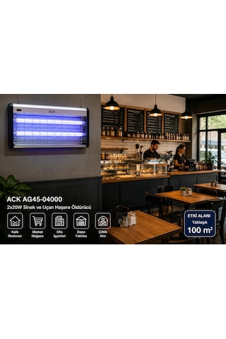 Ack Ag45-04000 2x20w Elektrikli Sinek Ve Haşere Öldürücü Armatür