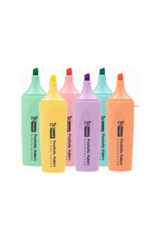 Mikro Pastel Renk 6'lı Fosforlu Kalem