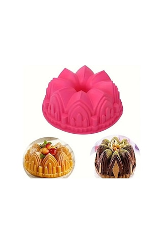 Trendooze Gaojunshop01 Mor Kale Taçlı Silikon Kek Kalıbı, Şık Dıy Çikolata Kek