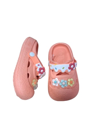 Calx Kız Çocuk Çiçek Figürlü Kaydırmaz Taban Terlik Sandalet Bnt8160 Turuncu