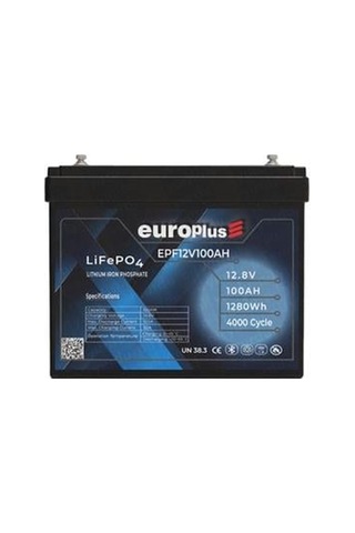 Europlus 12.8v/100ah Lifepo4 Smart Akü 4000 Cycle