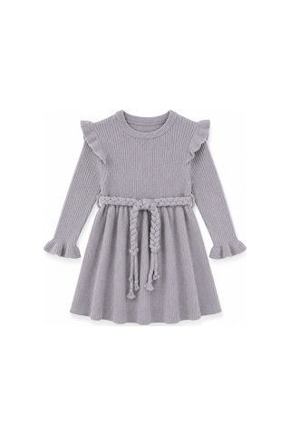 Babyhola %100 Organik Triko Kız Bebek Çocuk Kemerli Elbise 32125 Mor