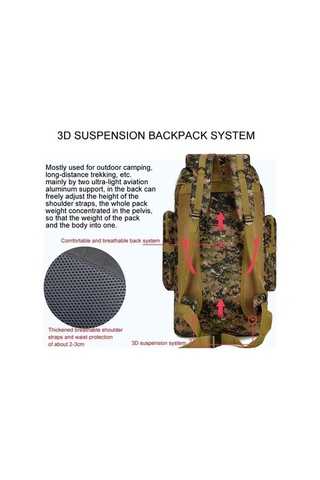 Dancemonkey Dayanıklı Seyahat Yürüyüş Çantası, Jungle Camouflage, 56-75lsuya Çok Renkli