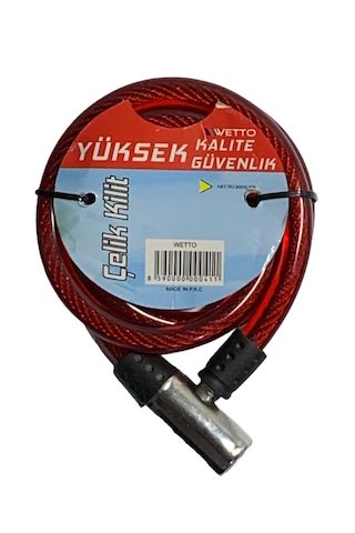 Bisiklet Ve Motorsiklet Kilidi Demirbaşlı 11x90cm Kırmzı
