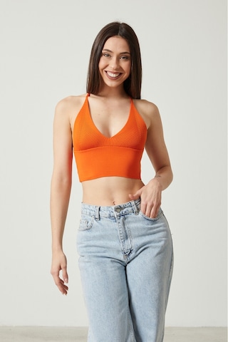 Twenty3 Kadın Super Crop Sırt Detaylı Triko Büstiyer Bluz 001