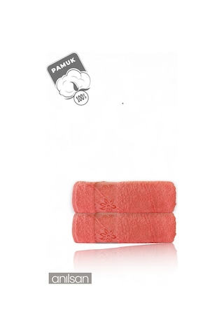 2'li Flora Pembe Banyo Havlusu - 70x140cm, 490gr, %100pamuk, Spa Ve Otel Havlusu Pembe