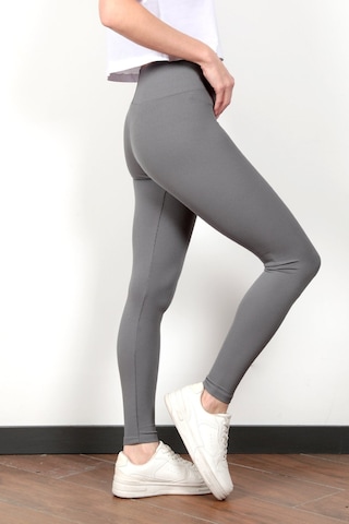 Giysa Toparlayıcı Gri Kadın Kaşkorse Fitilli Spor Yoga Tayt - 4102 Koyu Gri