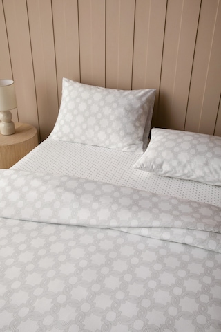 English Home Aura Loop Kolay Ütülenir Çift Kişilik Çarşaflı Nevresim Takımı 200x220 Cm Gri