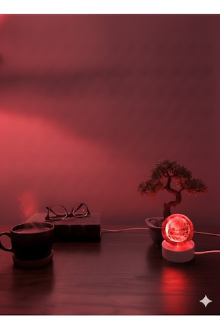 Usb'li , Rgb Işıklı , Kristal Küre Dünya Model Küçük Boy