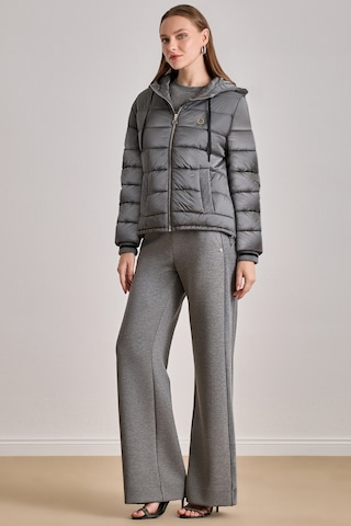 Günlük Giyim Gri Kapitoneli Mont Gri