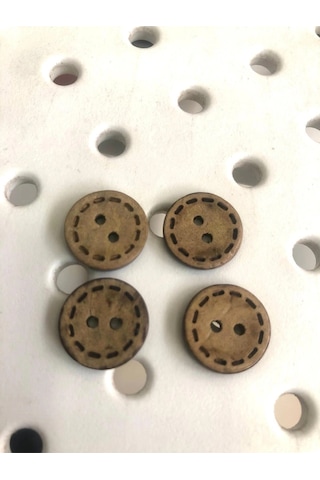 15 Mm 24 Boy Dikişli Kokonat Düğme 20 Adet