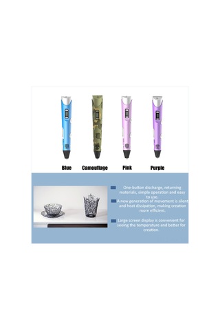 Kangvka Mavi 3d Boyama Kalemi, Sayısal Ekranlı, Pla/abs Uyumlu, Sessiz Hareketli, Usb Kablolu, 160-230 C Isı Ayarı,立体 Sanat Oluşturma Aleti