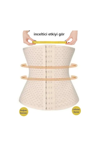 Genculus Hamilelik Sonrası Sıkılaştırıcı Korse Latex Kumaşlı, Göbek Ve Bel Toparlayıcı S/M