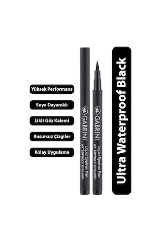 Gabrini Kalem dipliner Black Waterproof Liquid Eyeliner Pen