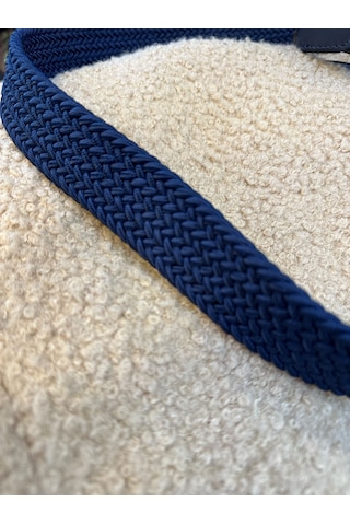 Trg Polo Lacivert 3,5 Cm Örgü Desenli Erkek Kemeri Lacivert