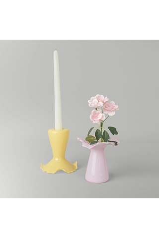 Linens Finch Mumluk Vazo 11x11x12 Cm Sarı Sarı