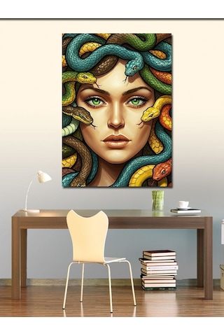 Kanvas Tablo Medusa Ve Yılan Saçlar 50cmx70cm