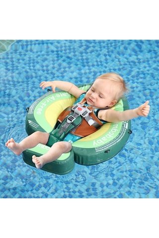 Mambobaby Yüzme Simidi - Avokado, Emniyetli, Gölgelikli Ve Ayak Destekli