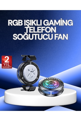 Rgb Işıklı Telefon Soğutucu Fan Gaming Cooler Süper Hızlı Soğutma Diğer