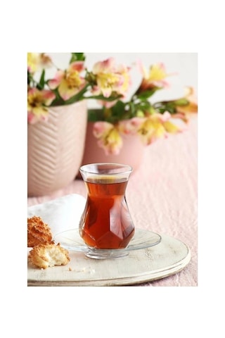 Lav Cam 12'li Alya Çay Seti Çay Bardağı 12 Parça Beyaz 200-249 Ml