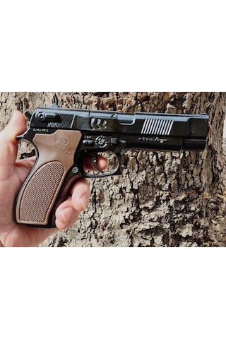 Oyuncak Baretta Silah Kapsül Patlatan Polis Tabanca Ful Demir Ağır Metal 22 Cm 5 Paket Kapsüllü