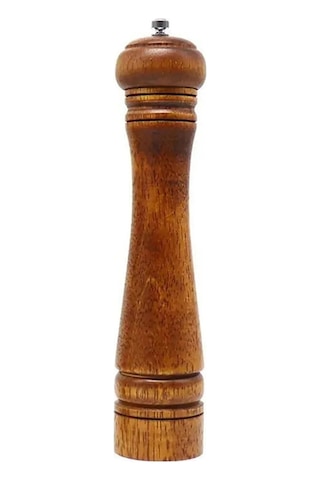 Gövdeli Komple Ahşap Tuz Karabiber Değirmeni Baharat Öğütücüsü Büyük Boy 21 Cm 2 Adet Bambu