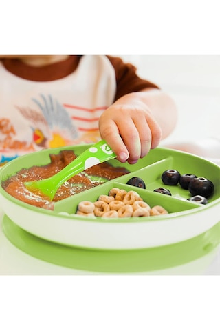 Munchkin Sabit Vakumlu Beslenme Tabağı 6+ Ay Yeşil