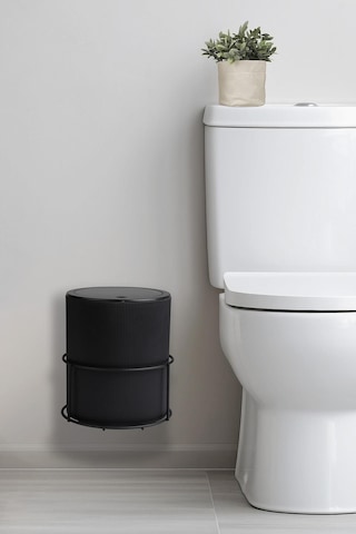 Okyanus Home MS-860S-433 Eko Magic Askılı Yuvarlak Mina Çöp Kovası Siyah