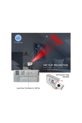 Wondernest Yatak Termoli Saat Projeksiyon Odası Lichen İçin Nem Ölçerli