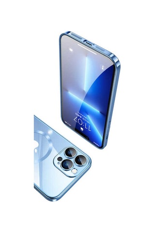 Zeyline Apple Uyumlu iPhone 13 Pro Wireless Şarj Özellikli Sert Pc Zore Riksos Magsafe Kapak-rose Gold