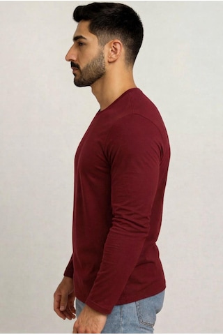 Axxel Erkek Bordo Uzun Kollu T-shirt-d240 Bordo
