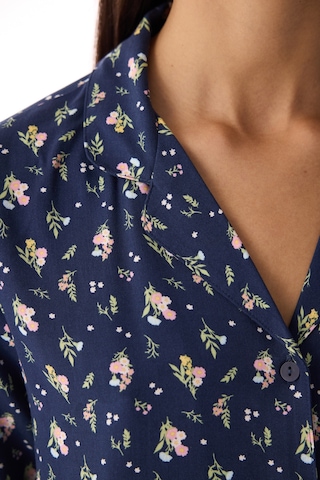 Penti Koyu Mavi Pretty Flowers Gömlek Pantolon Pijama Takımı K.mavı