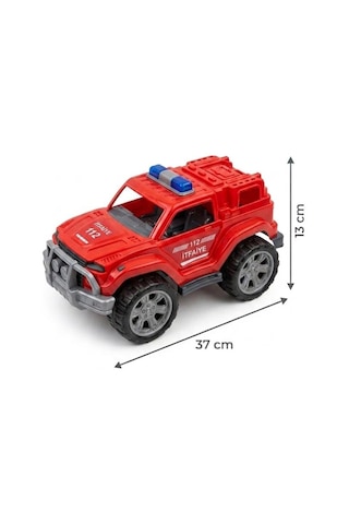 Kırmızı Büyük Eğitici İtfaiye Aracı Tekerlekli Suv Tasarım 37 Cm Oyuncak İtfaiye Kamyonu