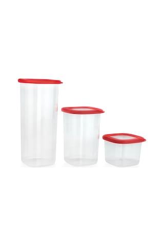 Schafer Hold 3 Lü Saklama Kabı-kırmızı