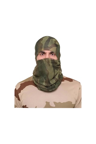 Kamuflaj Kare Askeri Şal Gizlenme Ağı Tactical File Puşi - Yeşil