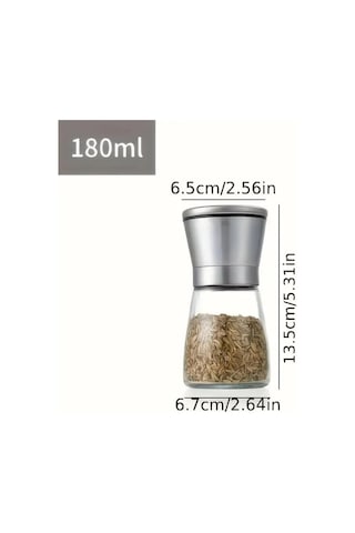 2li Set Metal Krom Kapaklı Cam Tuz Karabiber Değirmeni Gümüş Mıt1244