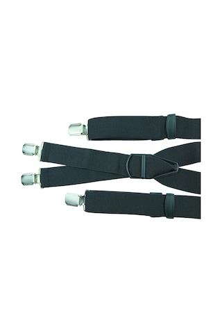 Siyah Pantolon Askısı Dört Klipsli Siyah