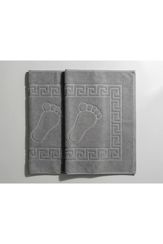 Botti Home %100 Pamuk 2'li Banyo Ayak Havlusu Seti, Pamuklu Jakarlı Dokuma Ayak Havlusu 50 X 70 Cm, 2 Parça Çeyizlik Lüks Ayak Havlusu Takımı Antrasit