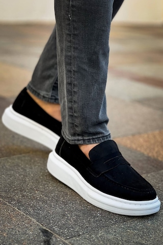 Roof Atelier Erkek Siyah Süet Loafer Ayakkabı - 615 - Lüx Süet Siyah
