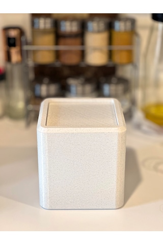 Modern Masaüstü Çöp Kutusu-mutfak-ofis-banyo -açılır Kapanır-mermer Beyaz-12,5x12cm Mermer